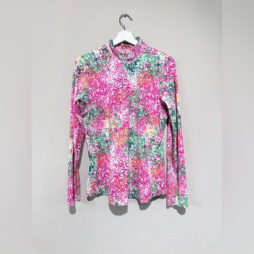 EPNY Women L Long Sleeve Sun Top UV 50+ Wicking Gold Tennis Athletic Outdoor